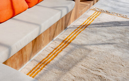 Tapis salon sur-mesure sable et orange Marmoucha